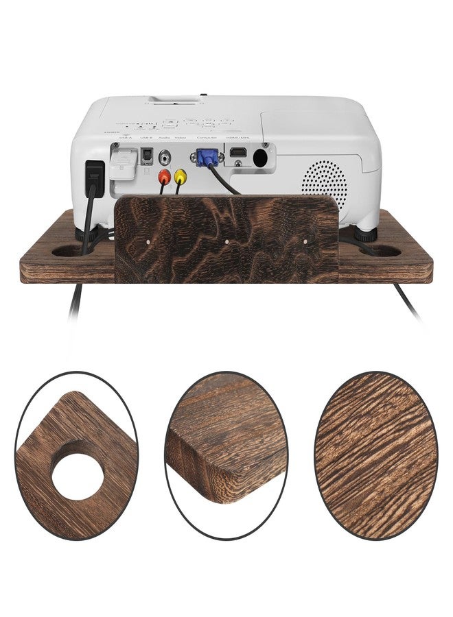 BEARUT Projector Shelf Wall Mount Floating Projector Rack Holder,Projector Mount,Router Modem Cable Box Shelf for Xbox Series PS5 PS4 Wood - Image 5