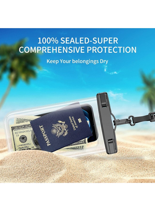 Kawkab 1-Piece Waterproof Phone Pouch - Universal IPX8 Waterproof Floating Phone Case with Lanyard Dry Bag, Compatible with All Phone Models, iPhone 17/16/15/14/13/12/11 Pro XS MAX XR X, Samsung S23 S22 S20+, etc. Fits phones under 17 cm. Travel, Beach, Cruise Phone Dry Bag (Black) - Image 2