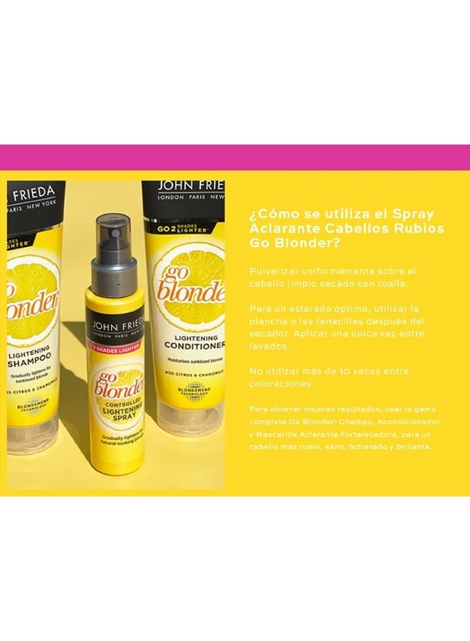 John Frieda بخاخ تفتيح الشعر Go Blonder Controlled للشعر الأشقر 100 مل - Image 3