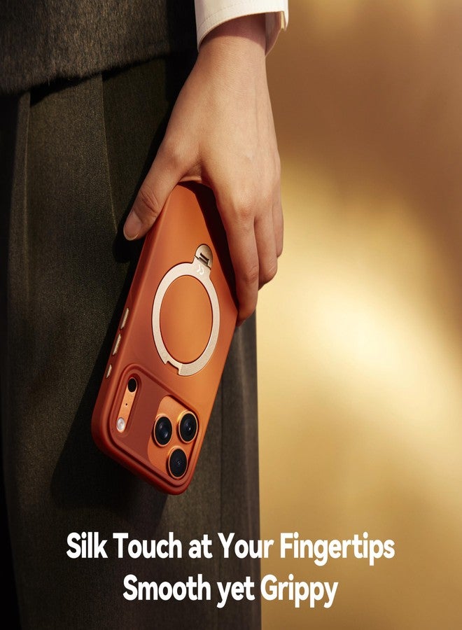 جراب CASEKOO بلون برتقالي غامق مصمم خصيصًا لهاتف iPhone 17 Pro مع حامل مغناطيسي دوار [حماية عسكرية تصل إلى 16 قدمًا] [حافة مانعة للانزلاق] [متوافق مع MagSafe] حامل MagicStand 360 لهاتف iPhone 17 Pro مع حامل 6.3 بوصة - Image 3