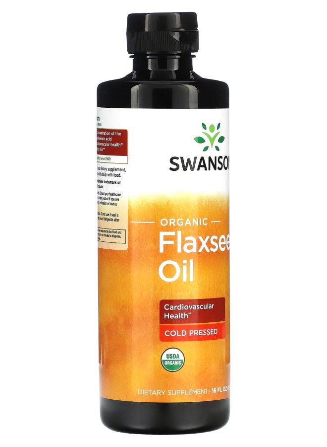 SWANSON Organic Flaxseed Oil 16 fl oz (473 ml) - Image 2