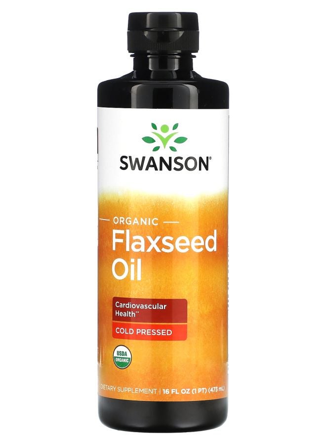 SWANSON Organic Flaxseed Oil 16 fl oz (473 ml) - Image 1