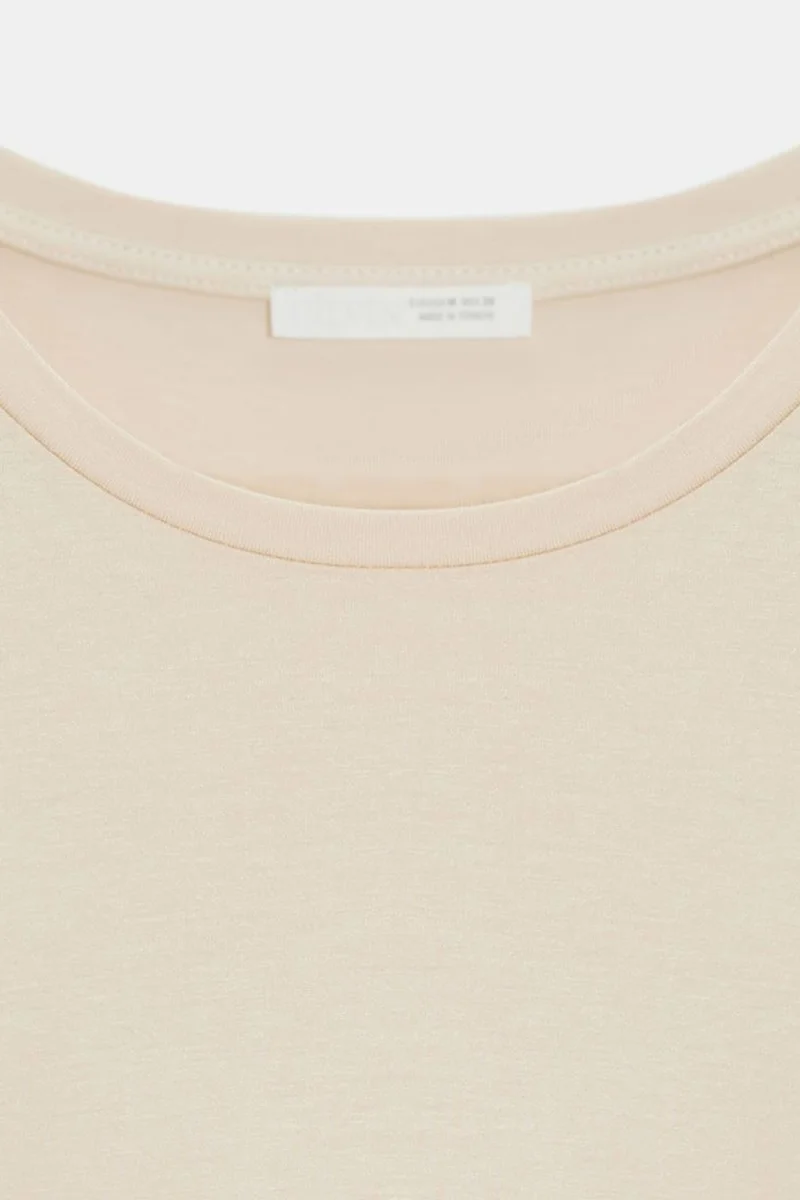 Dilvin Cream Natural DILVIN Women's Cotton Crew Neck T-Shirt for Women | Best Price UAE