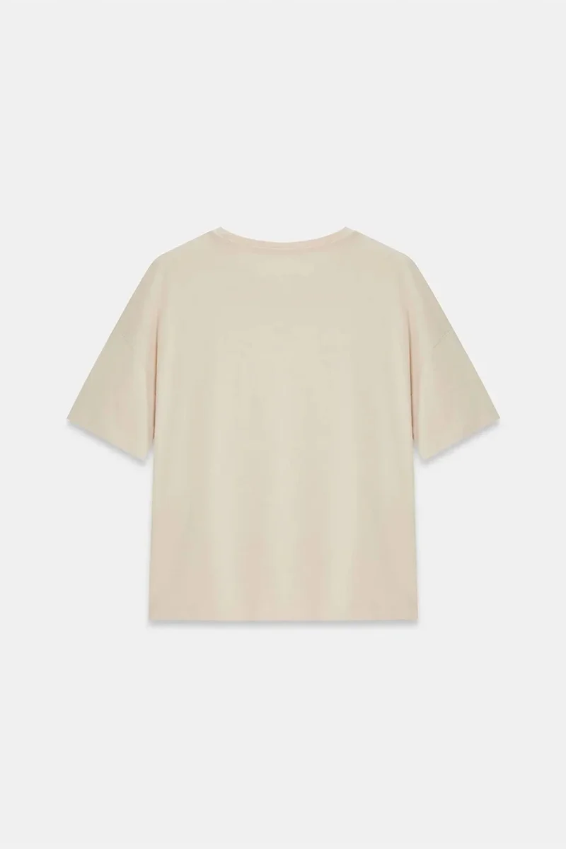 Dilvin Cream Natural DILVIN Women's Cotton Crew Neck T-Shirt for Women | Best Price UAE