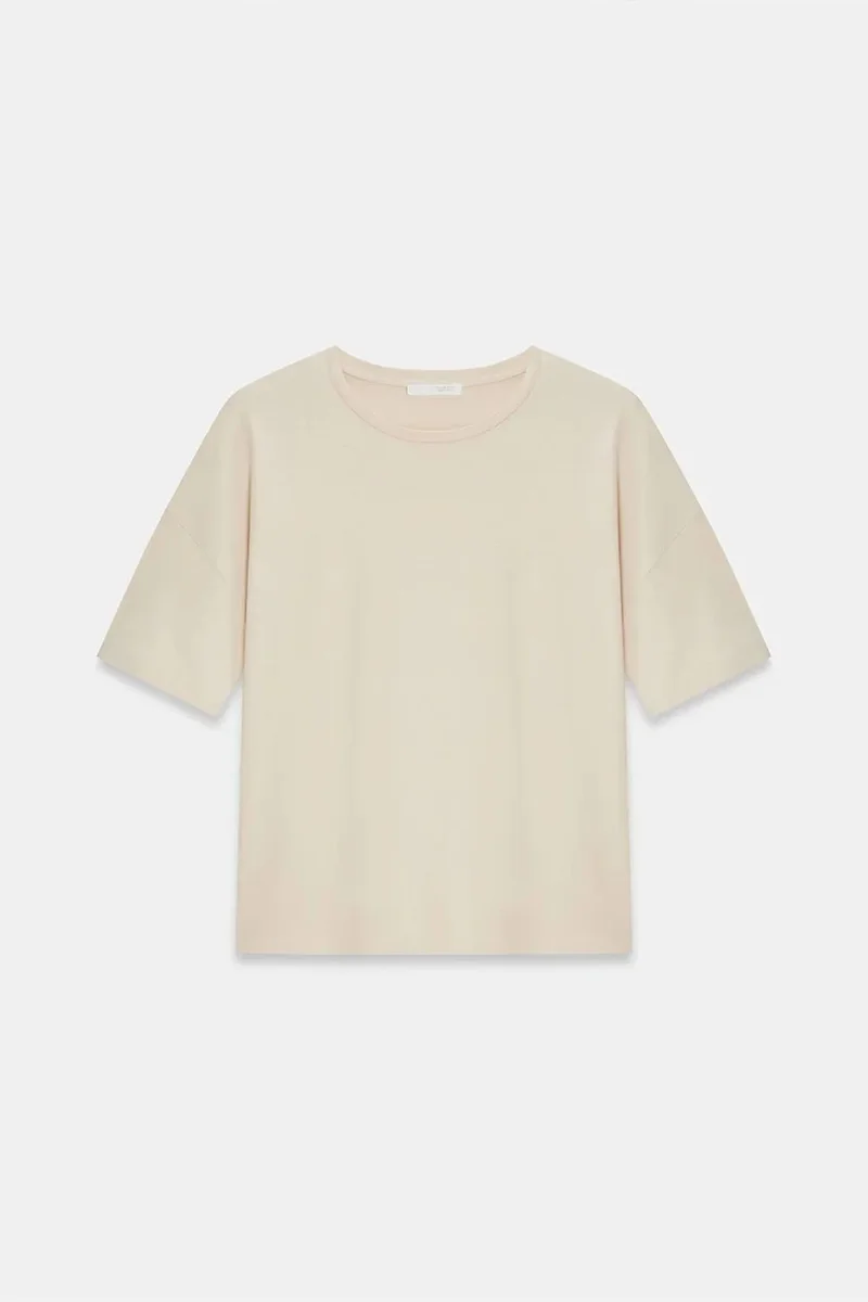 Dilvin Cream Natural DILVIN Women's Cotton Crew Neck T-Shirt for Women | Best Price UAE
