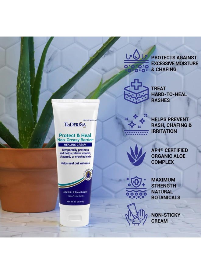 TriDerma كريم حماية وشفاء غير دهني لحماية البشرة من الرطوبة لكريم الطفح الجلدي للكبار، الاحتكاك، الاحمرار، البشرة الحساسة مع ديميثيكون، صبار، مؤهل لـ FSA 4 أونصات - Image 3