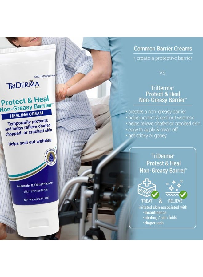 TriDerma كريم حماية وشفاء غير دهني لحماية البشرة من الرطوبة لكريم الطفح الجلدي للكبار، الاحتكاك، الاحمرار، البشرة الحساسة مع ديميثيكون، صبار، مؤهل لـ FSA 4 أونصات - Image 2