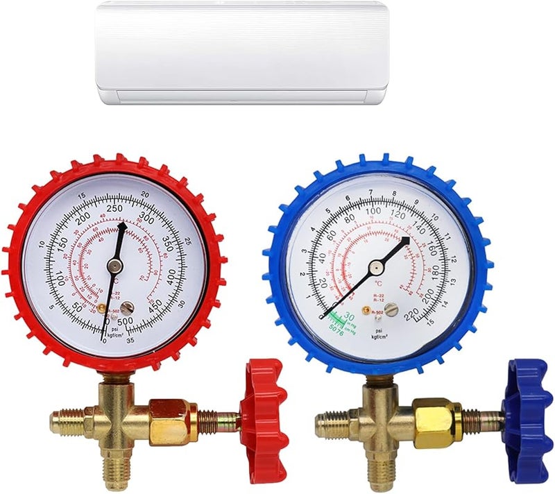 مجموعة مقياس الضغط الأزرق المحدثة لإعادة شحن المبرد سهلة الاستخدام - Image 3