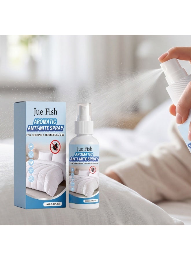 JUE FISH 100ml Natural Fabric Mite Removal Spray, Long Lasting Fragrance Fabric Refresher, Anti-Mite Odor Eliminator Spray, Gentle Non-Irritating Fast Drying Spray for Mattress, Bedding, Sofa, Curtain, Full Home Indoor Use - Image 4
