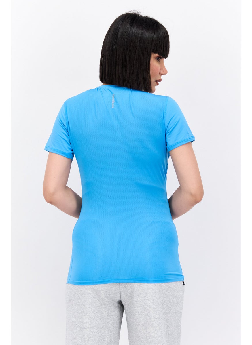 Reebok Women 2Pcs Performance Fit Short Sleeve Training T-Shirts, Aqua  - Image 5