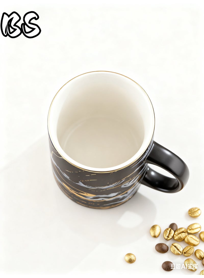 بي إس أكواب شرق أوسطية فاخرة | فناجين قهوة/شاي سيراميكية بنقوش رخامية فنية | هدايا مثالية وأدوات مائدة أنيقة، هدايا فاخرة فريدة للاستخدام المنزلي والمكتبي في الشرق الأوسط - Image 1