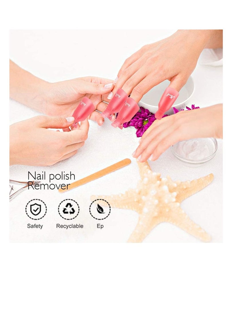 Y&D Gel Polish Remover Clips, Cleaner Cap Clip Reusable Toenail and Finger Tool, Best Nail Kit for Professional Salon Personal Home Use 20 Pieces (Red) - Image 3