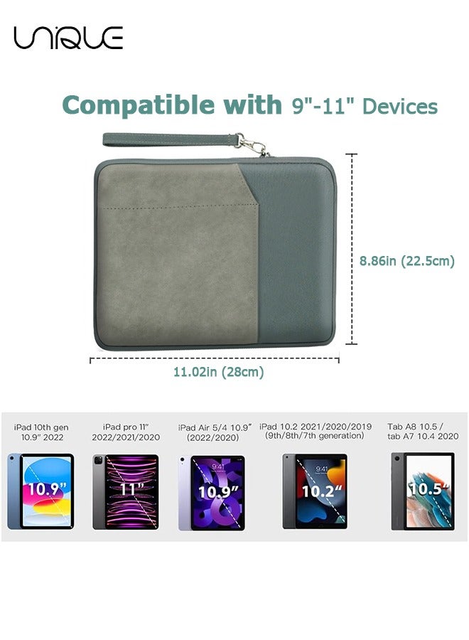 Unique Multifunctional storage bag,9-11 Inch Tablet Sleeve Bag Carrying Case for iPad Pro 11 2021-2018, Air 5/4 10.9, 10.2, Galaxy Tab A8 10.5, Tab S8 11", Surface Go 2, 1, Protective with Pocket,Dark Gray  - Image 4