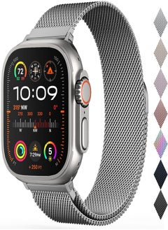 OULUOQI OULUOQI Compatible with Apple Watch Band 38mm 40mm 42mm 44mm Women and Men,Stainless Steel Mesh Loop Magnetic Clasp Replacement for iWatch Band Series SE 6 5 4 3 2 1. 