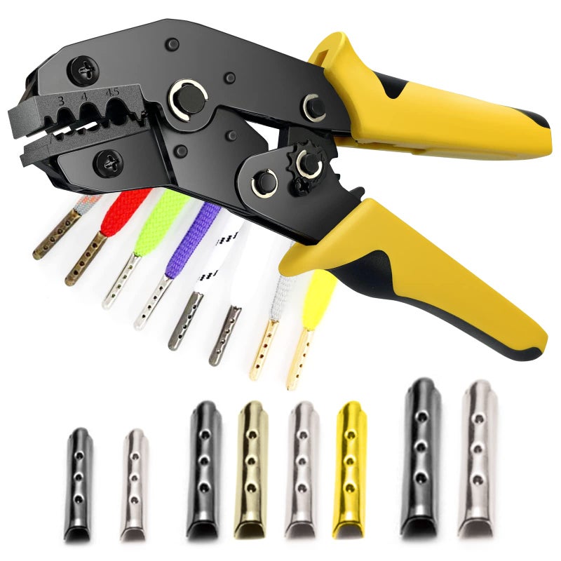 Rexhubro Aglet Crimping Tool Adjustable Metal Shoelace Crimper for 3/4/4.5mm Laces Shoelace Aglets Tool for Agletsï¼ŒHoodie string end caps, Pants - Image 1
