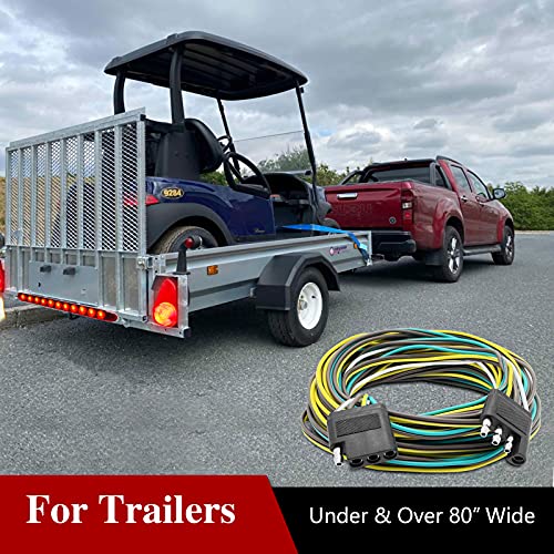 LIMICAR Trailer Wiring Harness Kit, 25ft Trailer Wire with 4 Flat Extension Connector, 4 Pin Flat Wishbond Wiring Light Kit for Utility Boat - Image 3