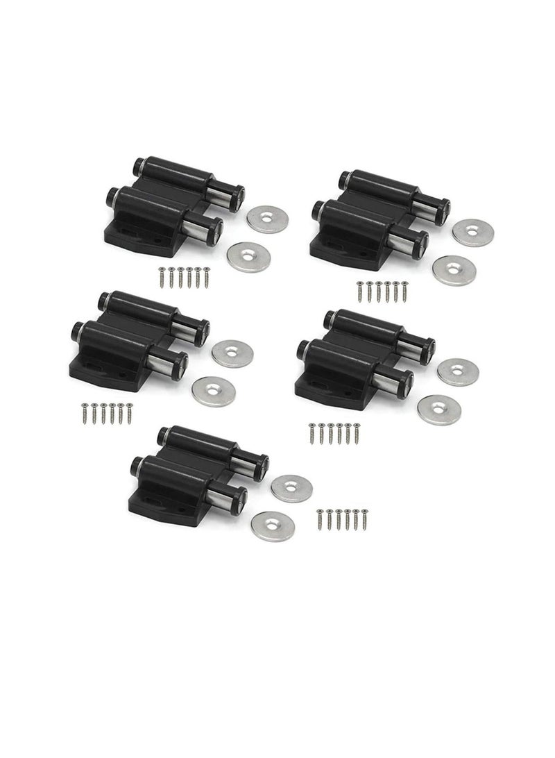 Magnetic Door Catcher Cabinet Closet Catches with SS Screws for Home Kitchen Bathroom Office Furniture (Double Black, Pack of 5) - Image 1