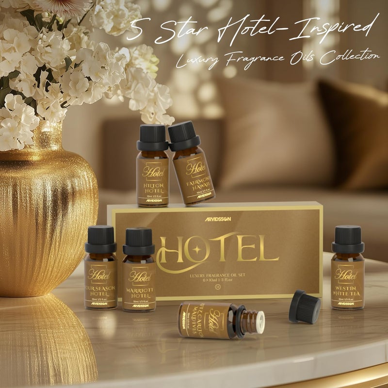 ARVIDSSON Hotel Diffuser Oils Gift Set - Hotel Essential Oils for Diffuser, Luxury Fragrance Oils Inspired by 5 Star Hotels Scent, Gift for Women and Men - Image 2