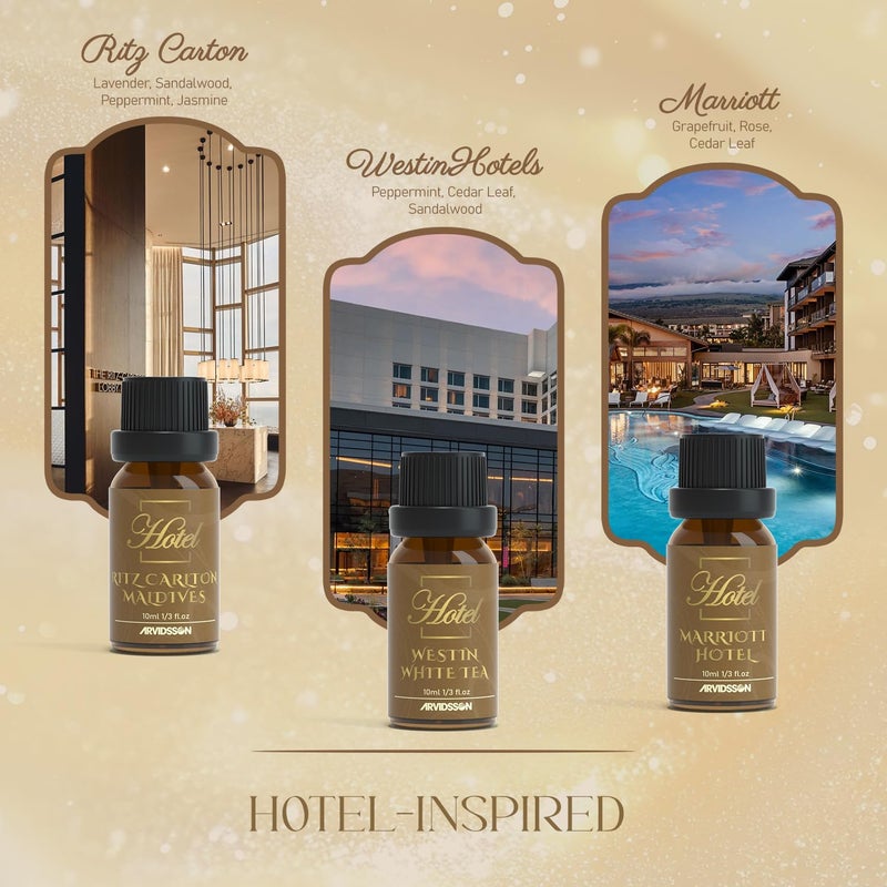 ARVIDSSON Hotel Diffuser Oils Gift Set - Hotel Essential Oils for Diffuser, Luxury Fragrance Oils Inspired by 5 Star Hotels Scent, Gift for Women and Men - Image 3