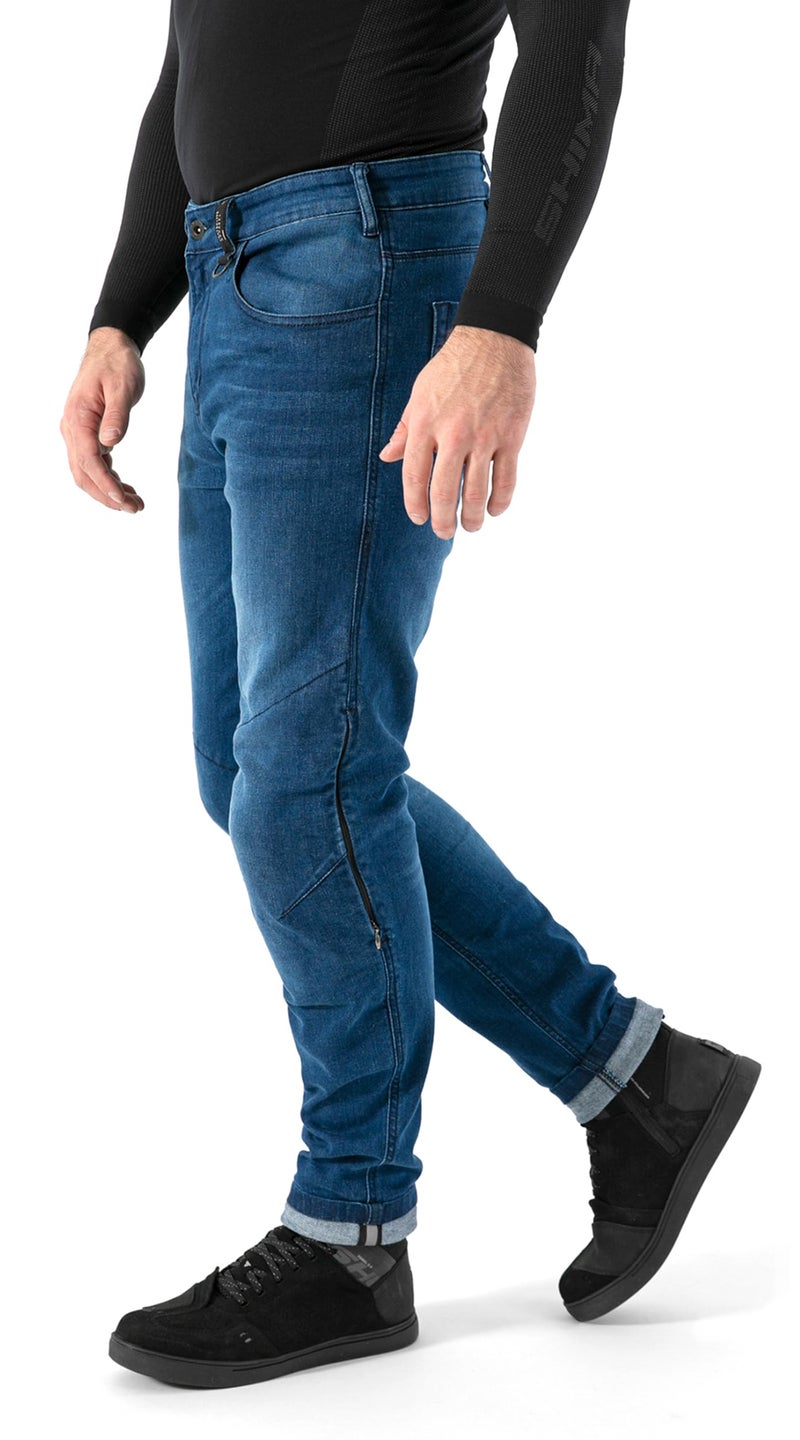 SHIMA Rider Motorcycle Jeans for Men Airforce Knee Protectors Motorbike Mens Armoured Trousers Lightweight Protective Pants Stretch Reinforced Armored Bike (Male, Blue, 38/32) - Image 5