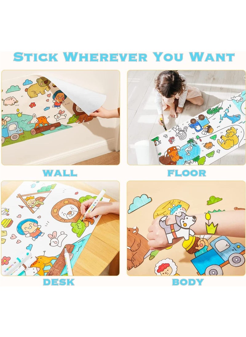 Rock Pow Children's Drawing Paper Roll, Colouring Paper Roll for Kids, 300*3000mm Large Colouring Poster for Toddlers, Stick able Drawing Paper Roll, DIY Painting Ideal Gift for Class Home Birthday Party  - Image 4