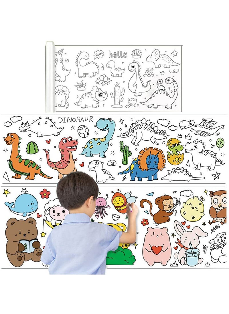 Rock Pow Children's Drawing Paper Roll, Colouring Paper Roll for Kids, 300*3000mm Large Colouring Poster for Toddlers, Stick able Drawing Paper Roll, DIY Painting Ideal Gift for Class Home Birthday Party  - Image 1