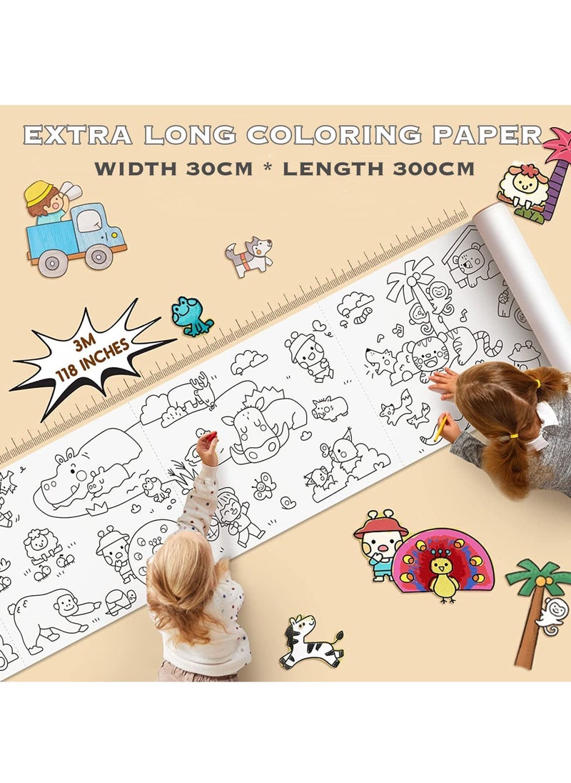 Rock Pow Children's Drawing Paper Roll, Colouring Paper Roll for Kids, 300*3000mm Large Colouring Poster for Toddlers, Stick able Drawing Paper Roll, DIY Painting Ideal Gift for Class Home Birthday Party  - Image 2