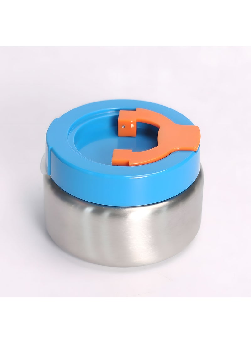 Snack Attack Blue Dino Kids Bento Lunch Box with Thermos Jar – 4-Compartment Stainless Steel Leakproof Lunchbox with Silicone Seal – Cute Mermaid Artwork – Keeps Food Hot up to 5 Hrs – BPA-Free - Image 5