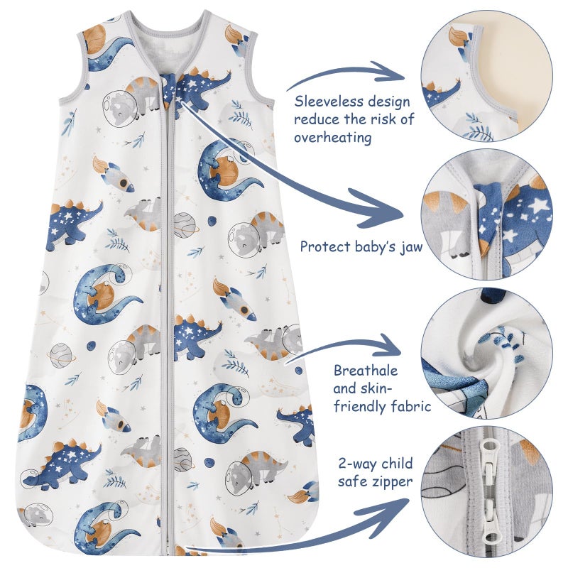 Looxii Baby Sleep Sack 0.5 TOG, 100% Cotton 3 Pack Wearable Blanket Baby Sleep Bag for Newborn Infant, 2-Way Zipper Lightweight Toddler Sleeping Sack 12-18 Months - Image 4
