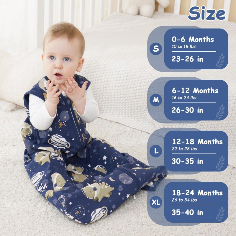 Looxii Baby Sleep Sack 0.5 TOG, 100% Cotton 3 Pack Wearable Blanket Baby Sleep Bag for Newborn Infant, 2-Way Zipper Lightweight Toddler Sleeping Sack 12-18 Months - Image 3
