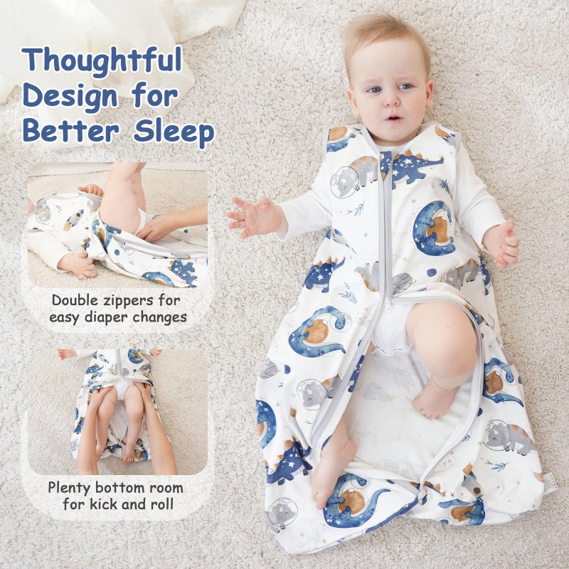 Looxii Baby Sleep Sack 0.5 TOG, 100% Cotton 3 Pack Wearable Blanket Baby Sleep Bag for Newborn Infant, 2-Way Zipper Lightweight Toddler Sleeping Sack 12-18 Months - Image 2