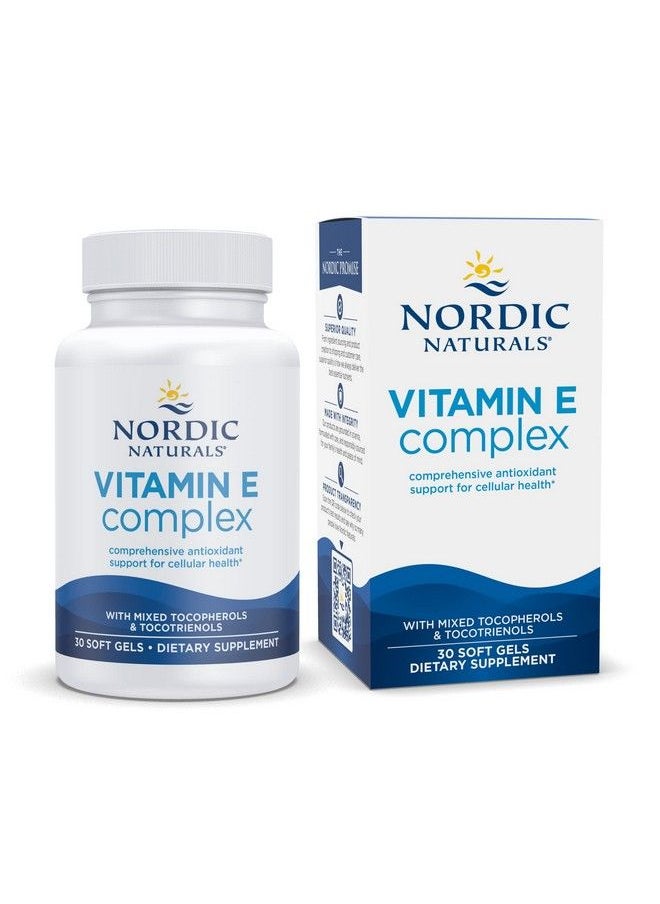 NORDIC NATURALS - Vitamin E Complex Unflavored 30 Soft Gels 6 Forms Of Vitamin E For Antioxidant Support Cellular Protection Nongmo 30 Servings - Image 1