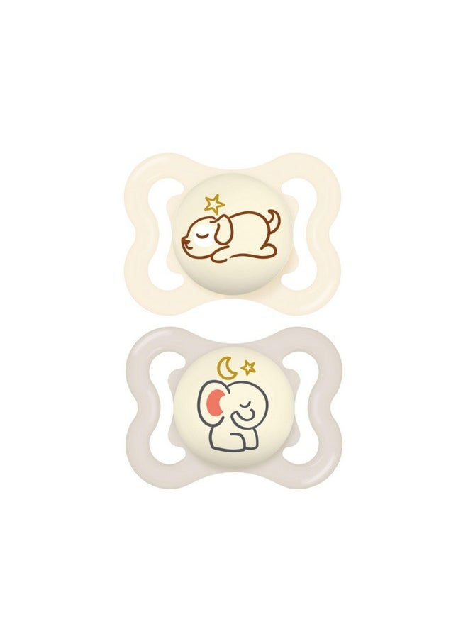 MAM Supreme Night Baby Pacifier For Sensitive Skin Patented Nipple 2 Pack 06 Months Unisex2 Count (Pack Of 1)  - Image 1