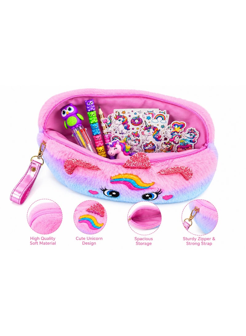 Unicorn Stationery Gift Set for Girls, Back to School School Supplies Kit with Unicorn Notebook, Pencil Case, Multi-Color Pen, Stickers & Cute Stationery Accessories, Unicorn Gift Bundle for Kids - Image 3