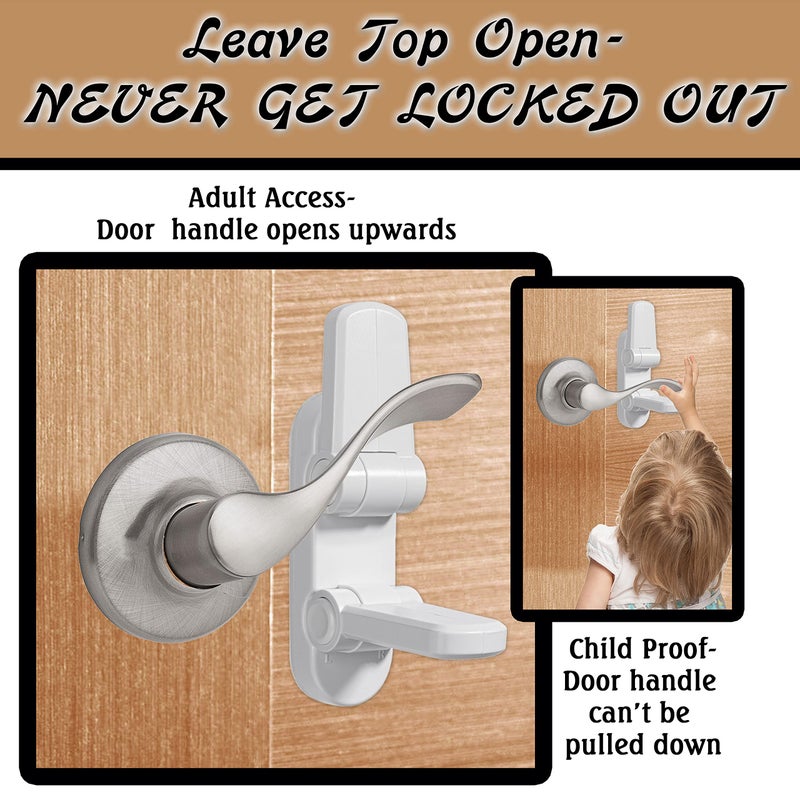 Driddle 3 Pack - Door Lever Baby Safety Lock - Baby Proofing - Prevent Little Kids from Opening Doors with A Child Proof Door Handle Lock - 3M Adhesive - Driddle - Image 5