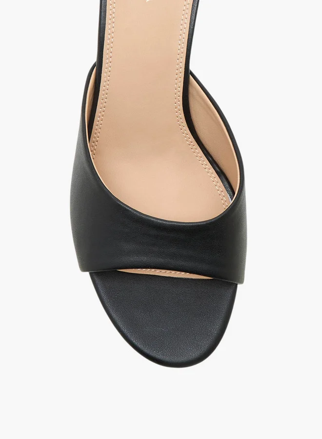 Flora Bella By Shoexpress Solid Slip-On Sandals with Flared Heel