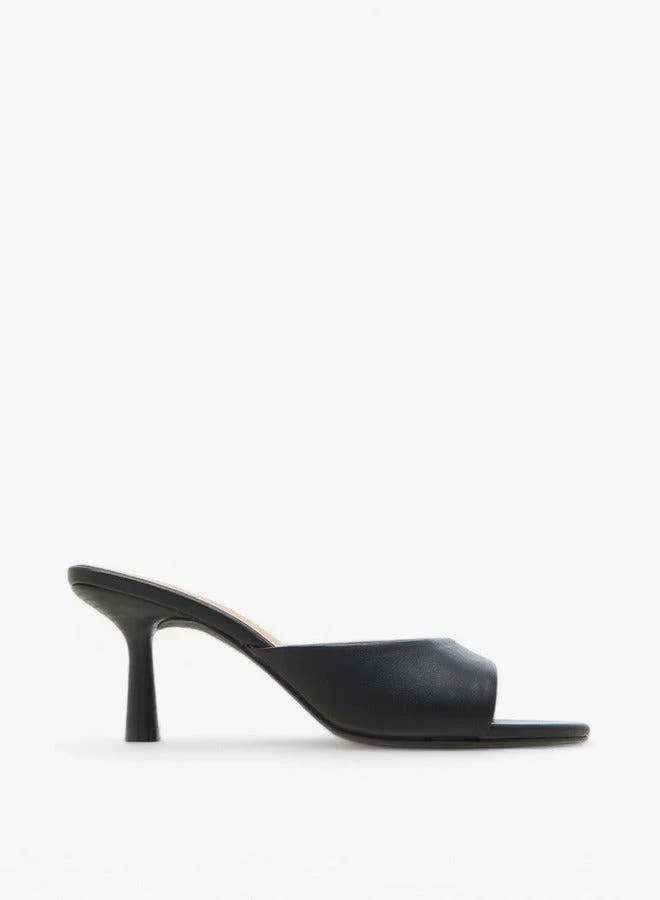 Flora Bella By Shoexpress Solid Slip-On Sandals with Flared Heel