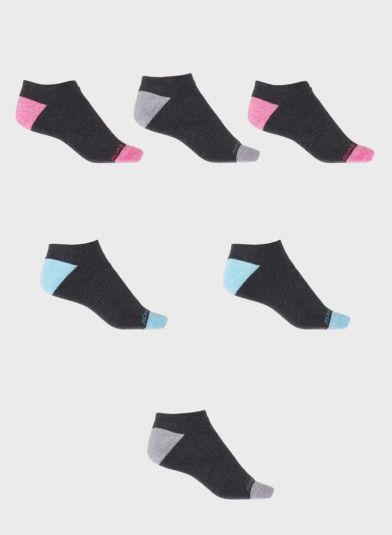 SKECHERS 6 Pack No Show Socks