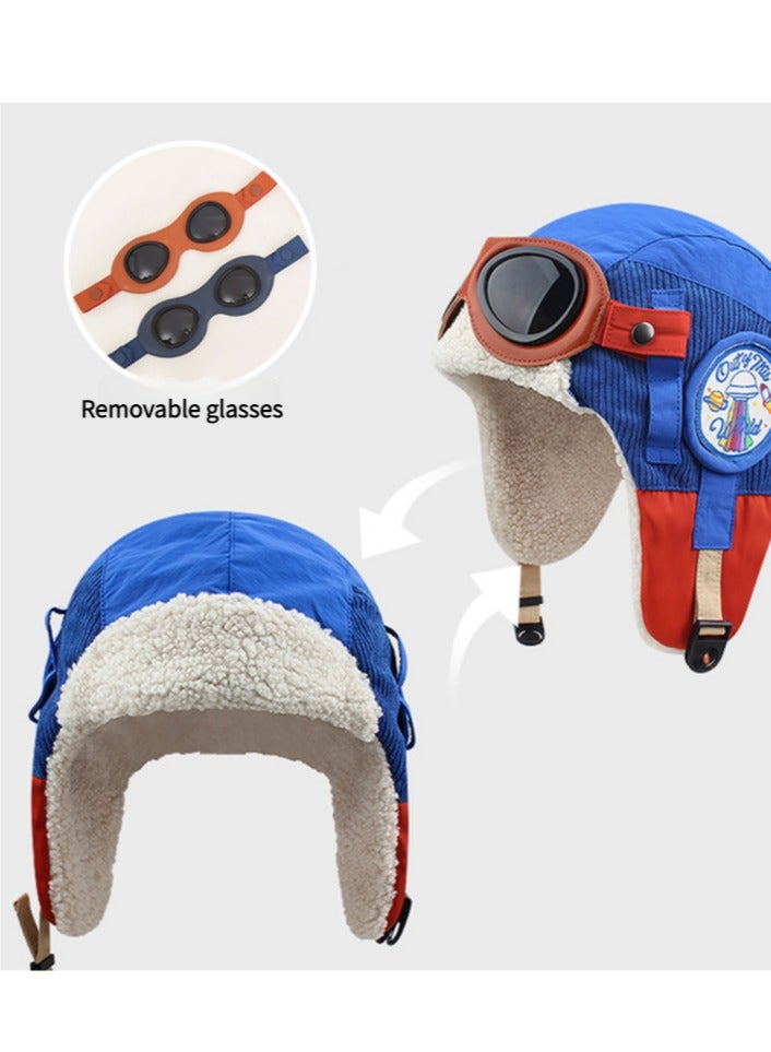 Generic Winter Trapper Hat Aviator Hat with Goggles Ear Flaps  Pilot Cap for Men Women Cold Weather Ski Hat - Image 3
