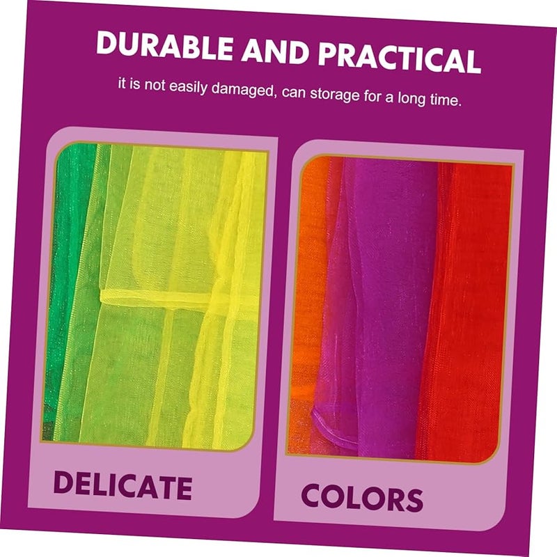 12 قطعة من أوشحة الرقص بألوان قوس قزح للأطفال للعروض الراقصة وأنشطة اللعب - Image 4