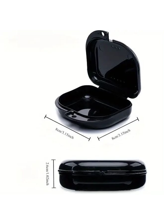 2 Pcs Odorless Denture Case With Stomata Suitable For Invisible Teeth And Night Mouthguard Locking Travel Essential Secure Denture Holder Stylish Protector Dental Storage Box For Orthodontic Patients - Image 3