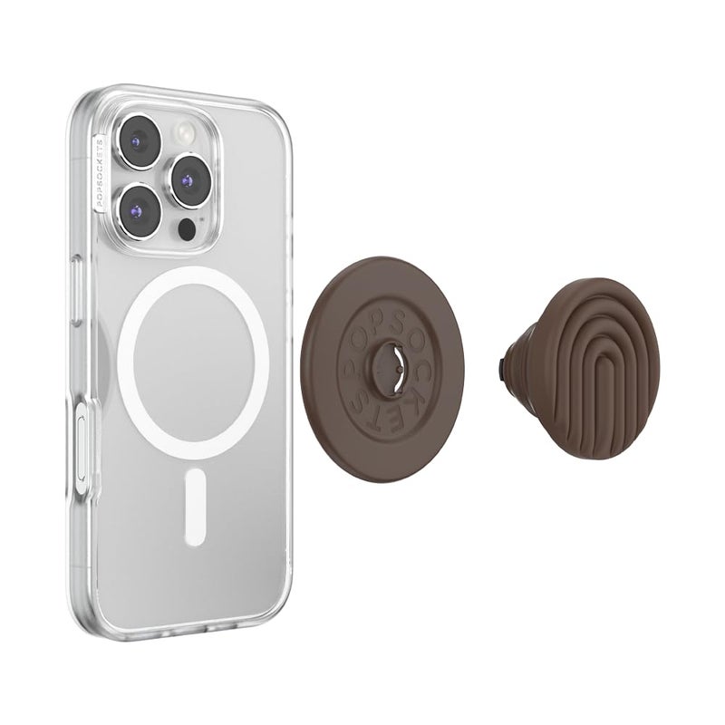 POPSOCKETS مقبض بوب سوكيتس لهاتف ماج سيف، حامل مغناطيسي، حامل هاتف، بني - منحنيات كاكاو - Image 3
