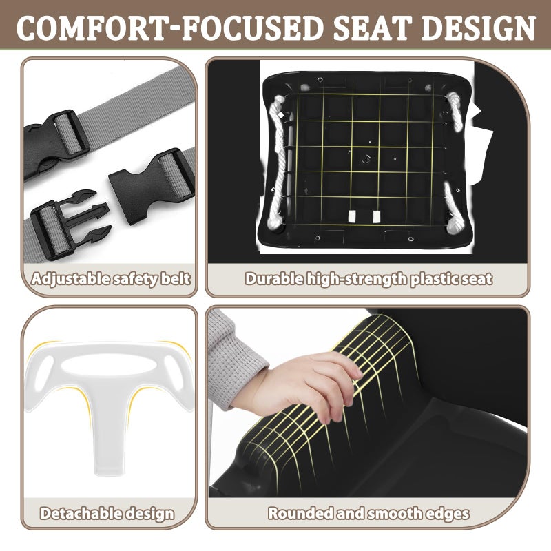 JWPEHOE 2 in 1 Toddler Swing & Baby Jumper, Foldable Baby Jumper with Soft Cushion, Foldable Indoor & Outdoor Use, Easy to Install & Store Swing Sets for Backyard Play (Black) - Image 4