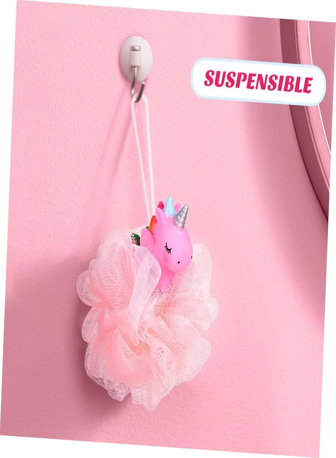 Lurrose 2pcs Unicorn Shower Loofah Exfoliating Mesh Shower Ball Pouf Bath Sponge Body Cleaner Deep Cleaning Loofah Bath Sponge - Image 2