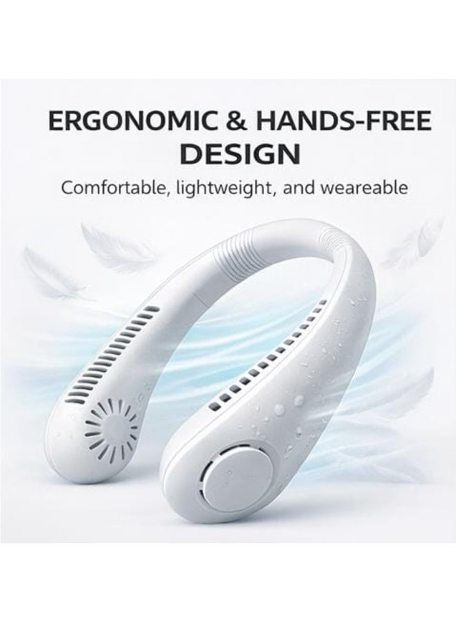 زيروسبيس مروحة رقبة بدون شفرات قابلة للشحن 5 سرعات مروحة محمولة بدون استخدام اليد تبريد شخصي USB Type C بطارية طويلة للاستخدام الخارجي والسفر - Image 4