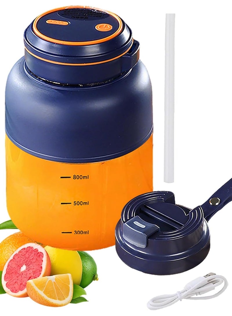 NANAO Portable Smoothie Blender, 1300ml Personal Mixer Juicer Machine for Shakes, Rechargeable Juice Maker for Ice & Frozen Fruits with Clip & Straw, Travel Blenders with Strap (Blue) - Image 1