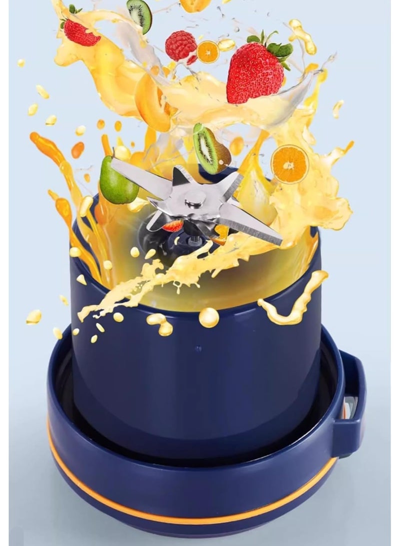 NANAO Portable Smoothie Blender, 1300ml Personal Mixer Juicer Machine for Shakes, Rechargeable Juice Maker for Ice & Frozen Fruits with Clip & Straw, Travel Blenders with Strap (Blue) - Image 3