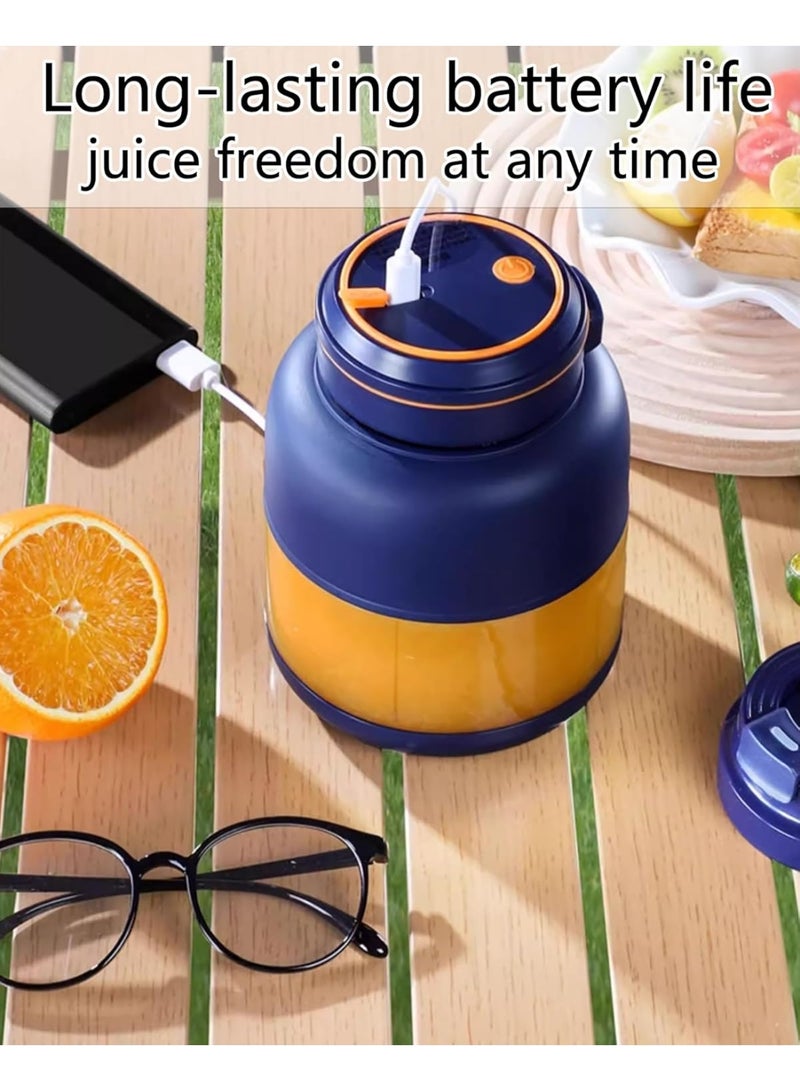 NANAO Portable Smoothie Blender, 1300ml Personal Mixer Juicer Machine for Shakes, Rechargeable Juice Maker for Ice & Frozen Fruits with Clip & Straw, Travel Blenders with Strap (Blue) - Image 4