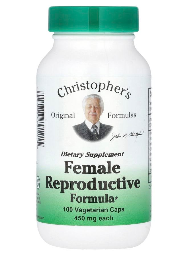 Christopher's Original Formulas Female Reproductive Formula 900 mg 100 Vegetarian Caps (450 mg per Capsule) 