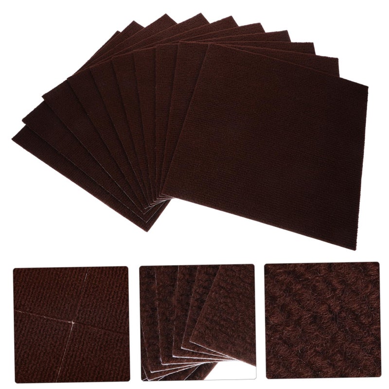 Brown Interlocking Carpet Tiles 10pcs Thickened Soft Play Mat For Kids Crawling Floor Cushions Home Office Use - Image 3